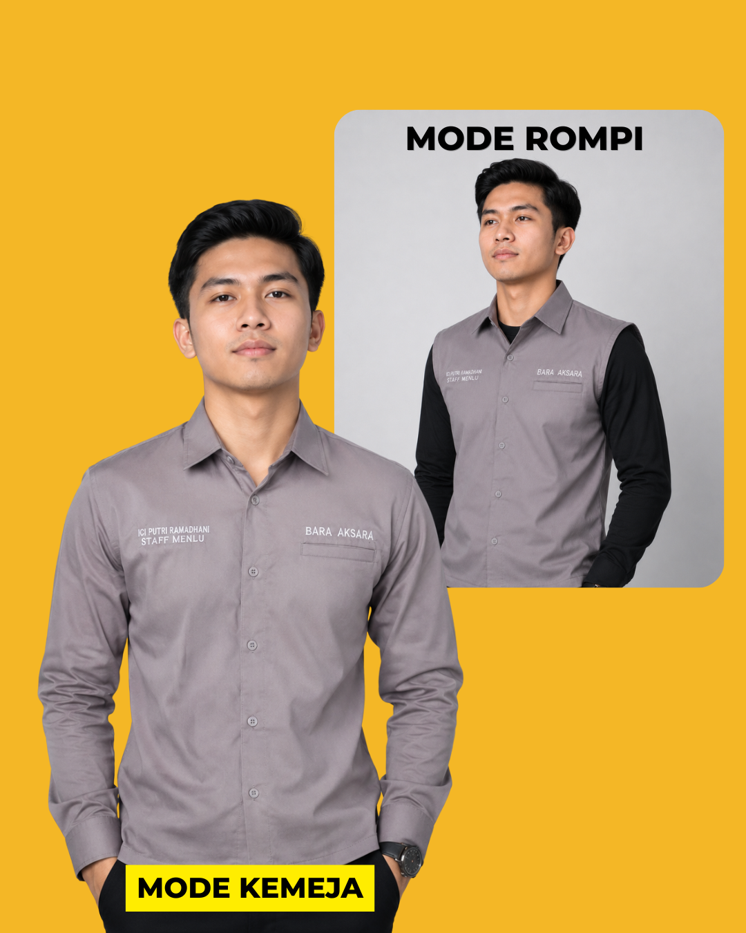 Kemeja 2 in 1 Semi Rompi