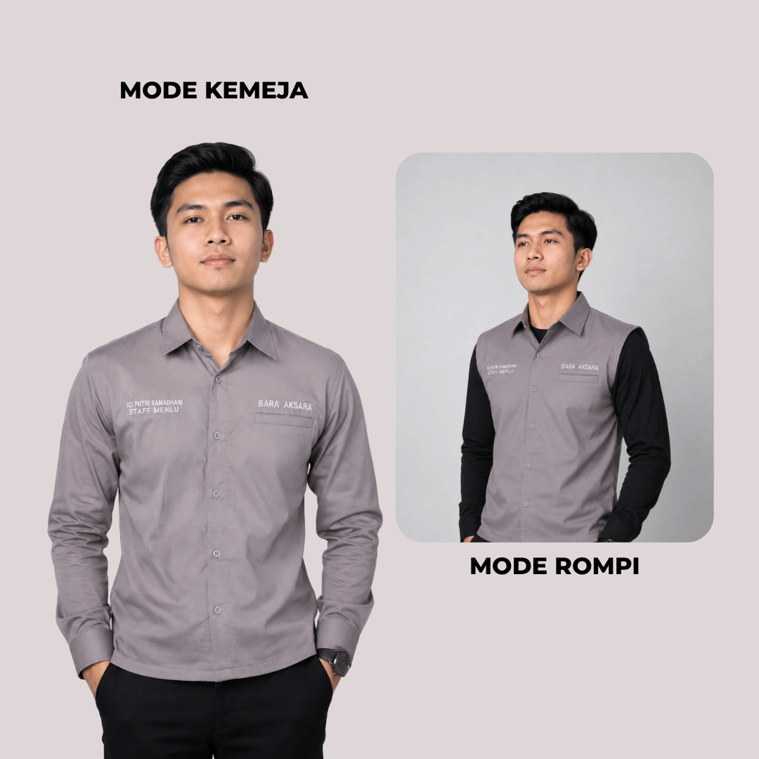 Kemeja 2 in 1 Semi Rompi